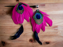 Load image into Gallery viewer, Large Handmade Feather Tassel Clip On  Earrings Kargo Fresh
