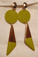 Load image into Gallery viewer, Large Handpainted Design Wooden Clip on Earrings Kargo Fresh
