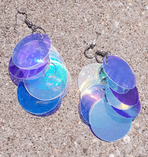 Load image into Gallery viewer, Large Irridescent Circle Sequin Dangle Earrings Kargo Fresh
