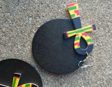 Load image into Gallery viewer, Large Kente Print Layered Ankh Dangle Earrings Kargo Fresh
