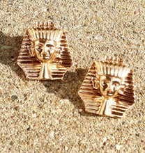 Load image into Gallery viewer, Large King Tut Pharaoh Gold Cluster Earrings Kargo Fresh
