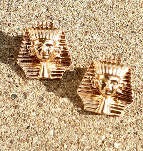 Large King Tut Pharaoh Gold Cluster Earrings Kargo Fresh