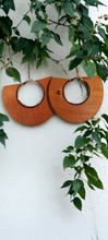 Load image into Gallery viewer, Large Metal and Wooden Hoop Earrings Kargo Fresh
