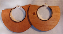 Load image into Gallery viewer, Large Metal and Wooden Hoop Earrings Kargo Fresh
