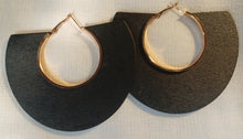 Load image into Gallery viewer, Large Metal and Wooden Hoop Earrings Kargo Fresh
