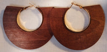 Load image into Gallery viewer, Large Metal and Wooden Hoop Earrings Kargo Fresh
