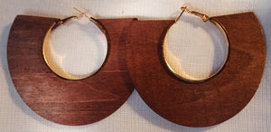 Large Metal and Wooden Hoop Earrings Kargo Fresh