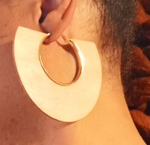 Load image into Gallery viewer, Large Metal and Wooden Hoop Earrings Kargo Fresh
