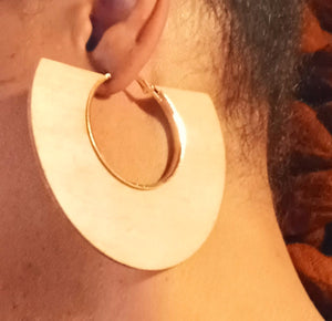 Large Metal and Wooden Hoop Earrings Kargo Fresh