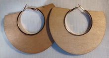 Load image into Gallery viewer, Large Metal and Wooden Hoop Earrings Kargo Fresh
