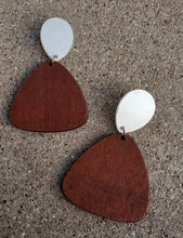 Load image into Gallery viewer, Large Minimalist Design Wood and Acrylic Earrings Kargo Fresh
