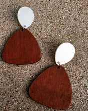 Load image into Gallery viewer, Large Minimalist Design Wood and Acrylic Earrings Kargo Fresh
