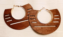 Load image into Gallery viewer, Large Modern boho Wooden Hoop Earrings Kargo Fresh
