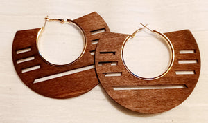 Large Modern boho Wooden Hoop Earrings Kargo Fresh