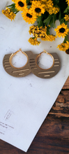 Load image into Gallery viewer, Large Modern boho Wooden Hoop Earrings Kargo Fresh
