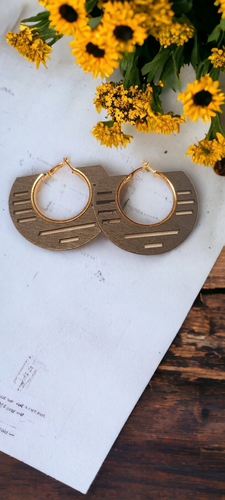 Large Modern boho Wooden Hoop Earrings Kargo Fresh