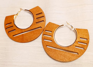 Large Modern boho Wooden Hoop Earrings Kargo Fresh