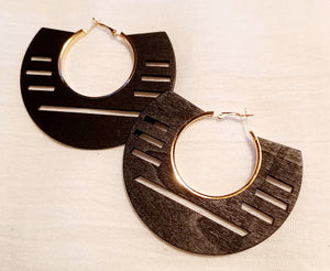 Large Modern boho Wooden Hoop Earrings Kargo Fresh