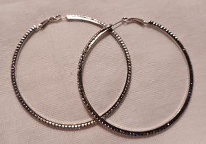 Large Thin Blingy Rhinestone Hoop Earrings Kargo Fresh