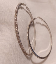 Load image into Gallery viewer, Large Thin Blingy Rhinestone Hoop Earrings Kargo Fresh
