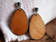 Load image into Gallery viewer, Large Wooden Clip on Earrings Kargo Fresh
