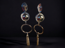 Load image into Gallery viewer, Large abstract industrial dangle earrings Kargo Fresh
