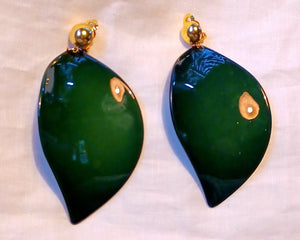 Large acrylic Leaf design Earrings Clip on Kargo Fresh