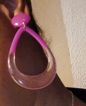 Load image into Gallery viewer, Large acrylic clip on hoop earrings Kargo Fresh
