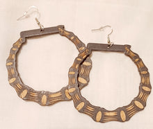 Load image into Gallery viewer, Large and Chunky Wooden Bamboo Earrings Kargo Fresh
