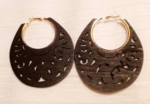 Large and Chunky Wooden Hoop Earrings Kargo Fresh