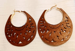 Large and Chunky Wooden Hoop Earrings Kargo Fresh