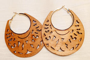 Large and Chunky Wooden Hoop Earrings Kargo Fresh