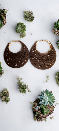 Large and Chunky Wooden Hoop Earrings Kargo Fresh