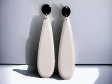 Load image into Gallery viewer, Large black and white colorblock earrings Kargo Fresh
