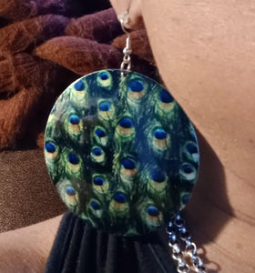 Large boho peacock design clip on earrings Kargo Fresh