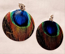 Load image into Gallery viewer, Large boho peacock design clip on earrings Kargo Fresh
