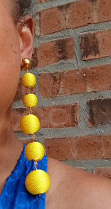 Large bright ball dangle clip on earrings Kargo Fresh