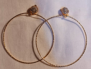 Large clip on hoop earrings gold Kargo Fresh