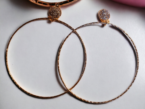 Large clip on hoop earrings gold Kargo Fresh