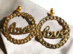 Large clip on love hoop earrings Kargo Fresh