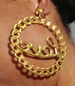 Large clip on love hoop earrings Kargo Fresh