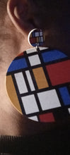 Load image into Gallery viewer, Large colorful pop art Mondrian Clip on Earrings Kargo Fresh
