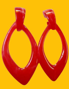 Large handmade Acrylic  Hoop Clip on Earrings Kargo Fresh