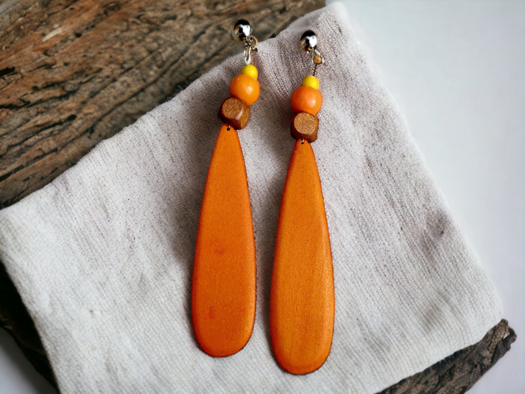 Large handmade boho clip on earrings Kargo Fresh