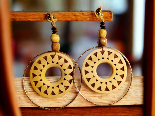 Large handmade boho clip on hoops Kargo Fresh