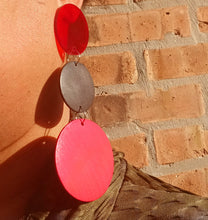 Load image into Gallery viewer, Large handmade wooden pop art earrings Kargo Fresh
