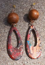 Load image into Gallery viewer, Large handpainted wooden Hoop Earrings Kargo Fresh

