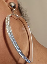 Load image into Gallery viewer, Large rhinestone clip on hoop earrings Kargo Fresh
