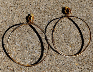 Large rhinestone clip on hoop earrings Kargo Fresh
