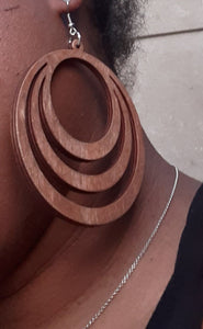 Large wooden Multi Hoop Earrings Kargo Fresh